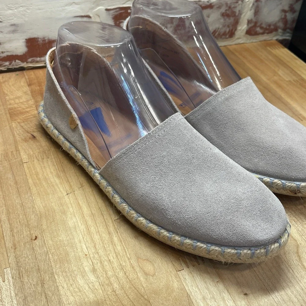 Verbenas Gaudi Grey Suede Espadrille Flats Womens Size 39 Made in Spain